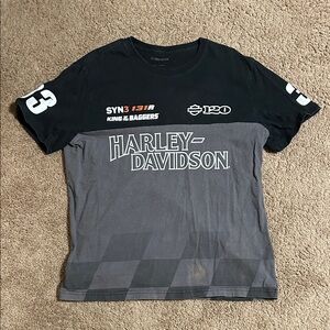 Harley-Davidson Two-Tone Black and Gray Tee